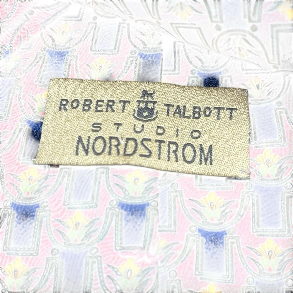 Robert Talbott Studio Nordstrom‎ Silk Tie Red Blue Geometric Floral Medallion